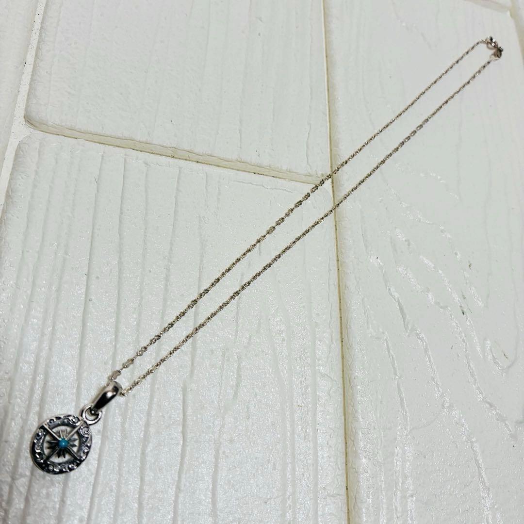 SAAD シルバー ターコイズ サンシンボル アラベスク ラウンド ペンダント