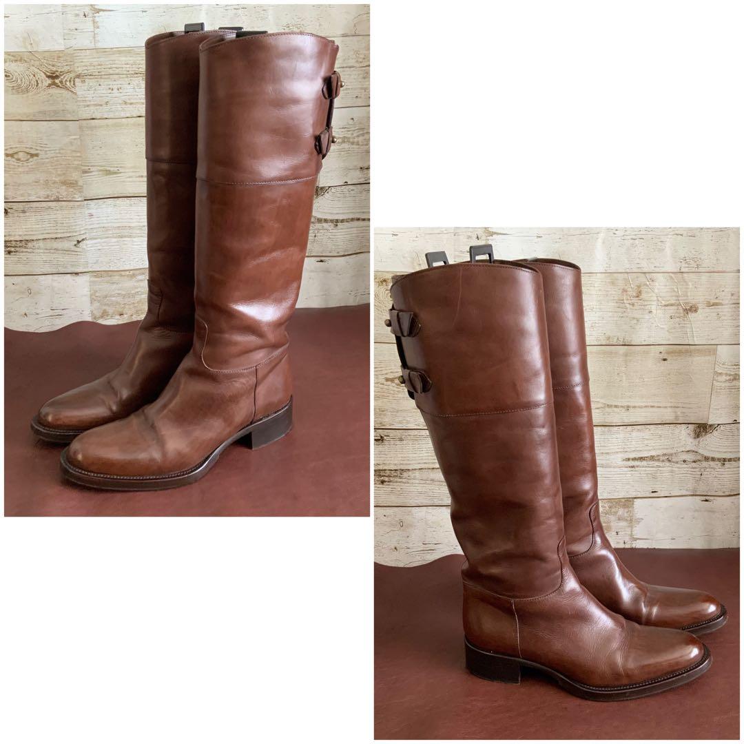 サルトル【24㎝位】ロングブーツ☆クリーニングお手入れ済6J12