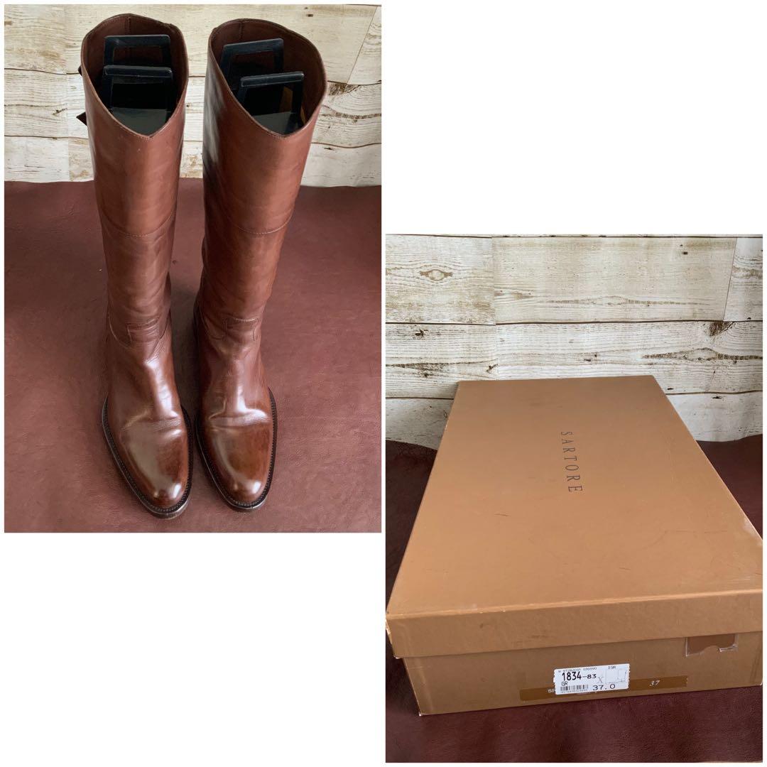 サルトル【24㎝位】ロングブーツ☆クリーニングお手入れ済6J12