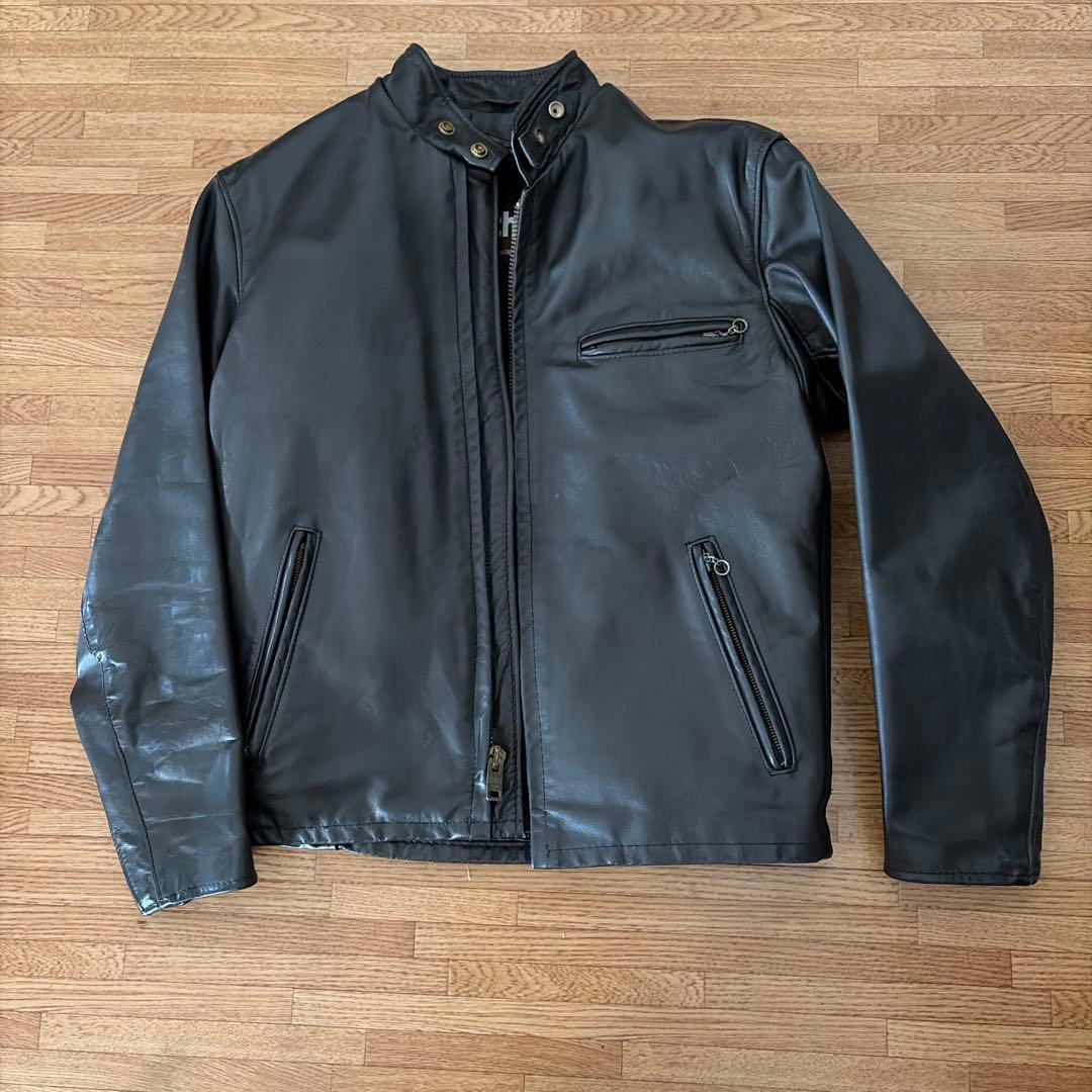 Schott ライナー付き　ライダースジャケット レザー　38 USA製