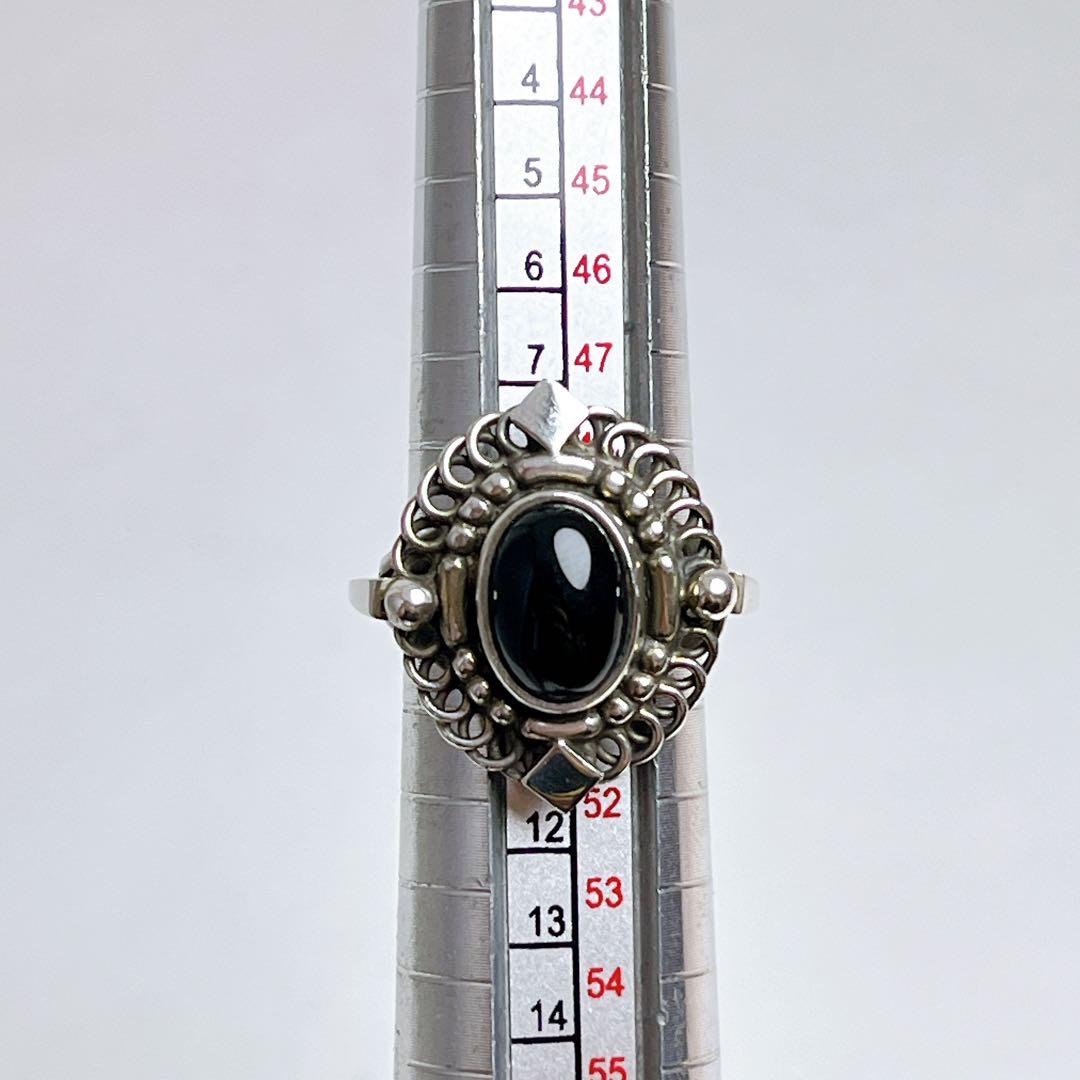 ジョージジェンセン　オニキス　ヴィンテージ　リング　925 419 9号