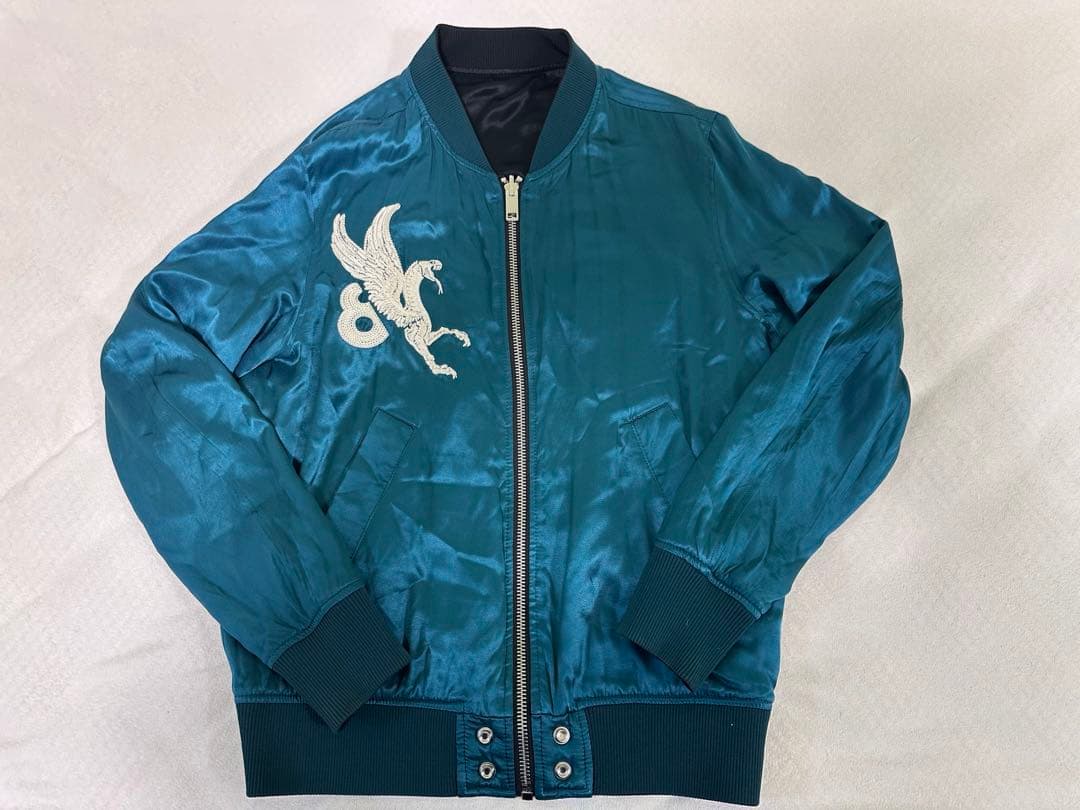 『DIESEL』 スカジャン　J-SMOAK-EMBRO リバーシブル　黒　M