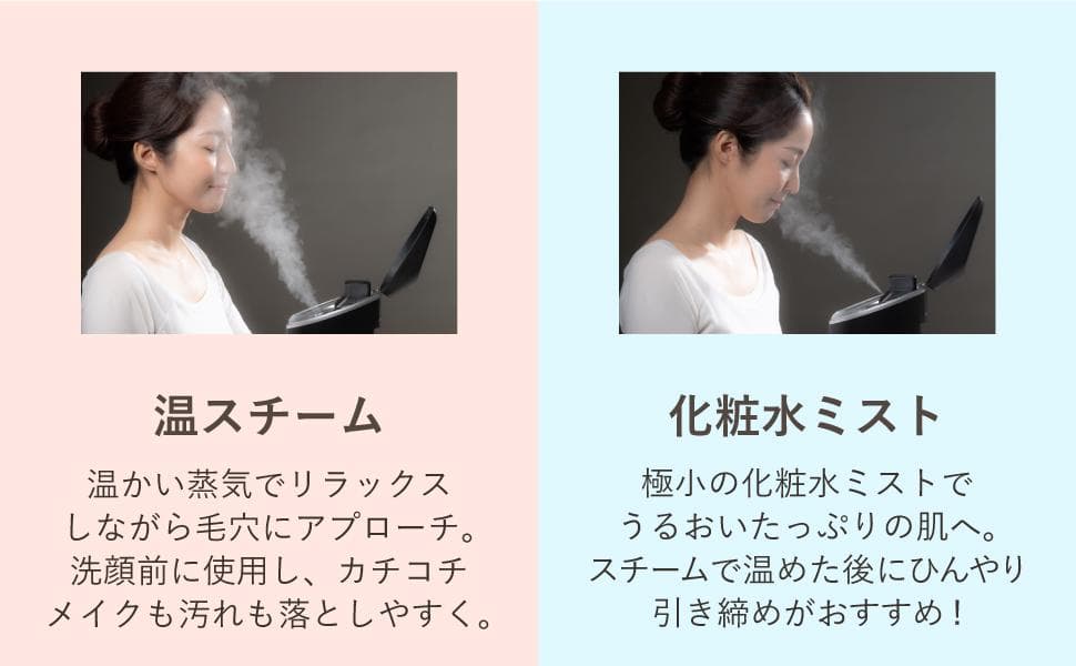 【新品】 温スチーム×化粧水ミスト 美顔器 フェイススチーマー 超音波ミスト
