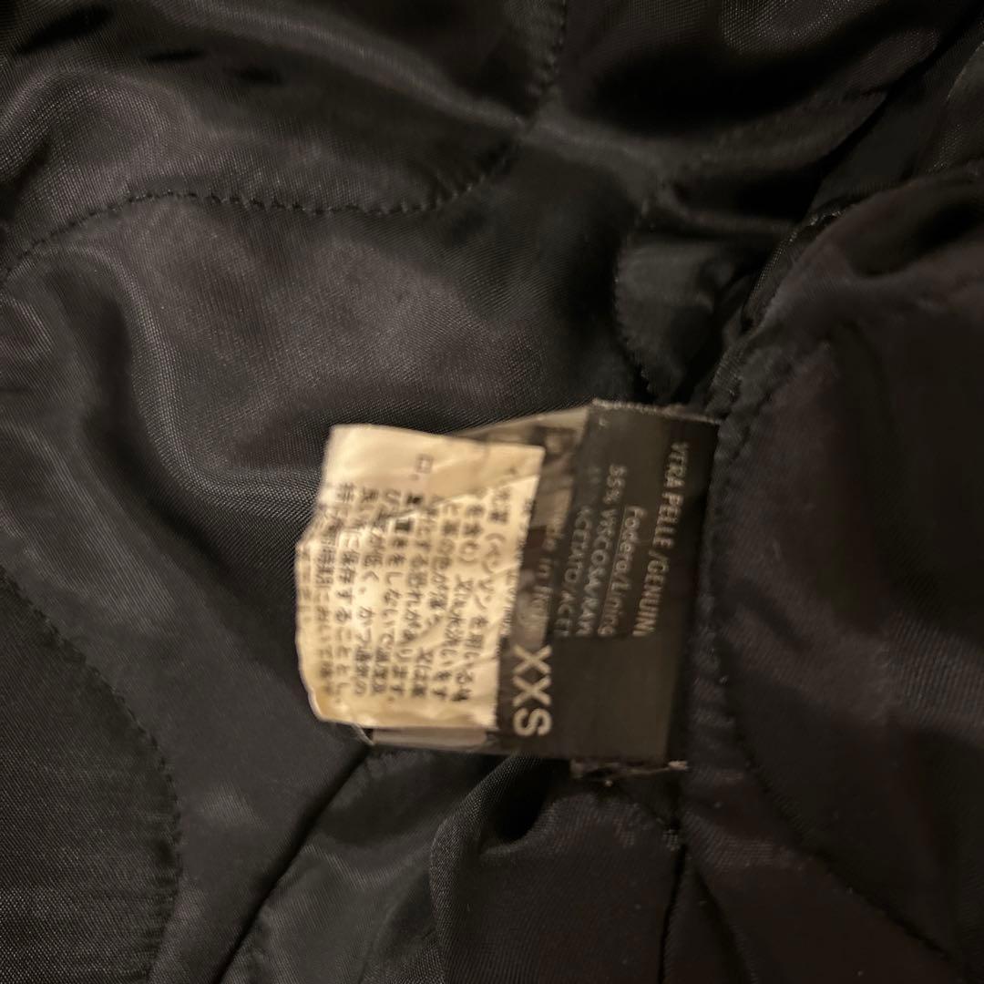 Neil Barrett ブラックレザーシングルライダースジャケット