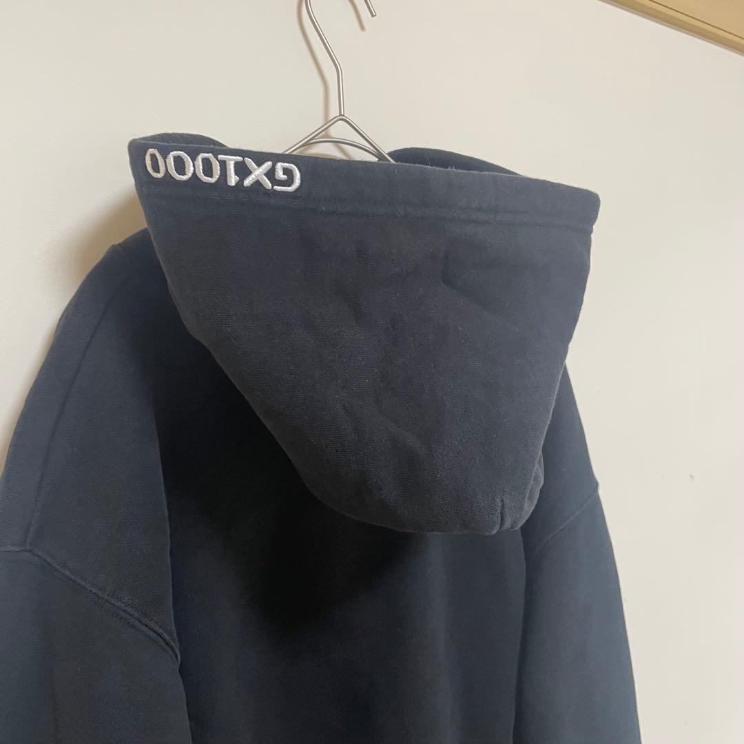 GX1000 グラフィックプリント パーカー　フーディ　サイズM ブラック