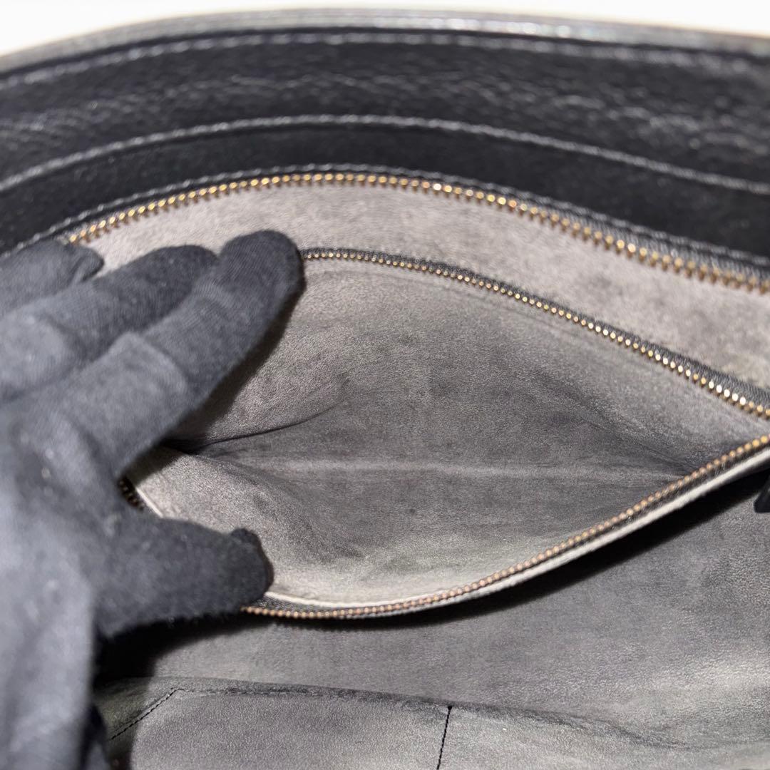 美品　ハッシュタグ　トートバッグ　本革　オールレザー　肩がけ　A4 黒