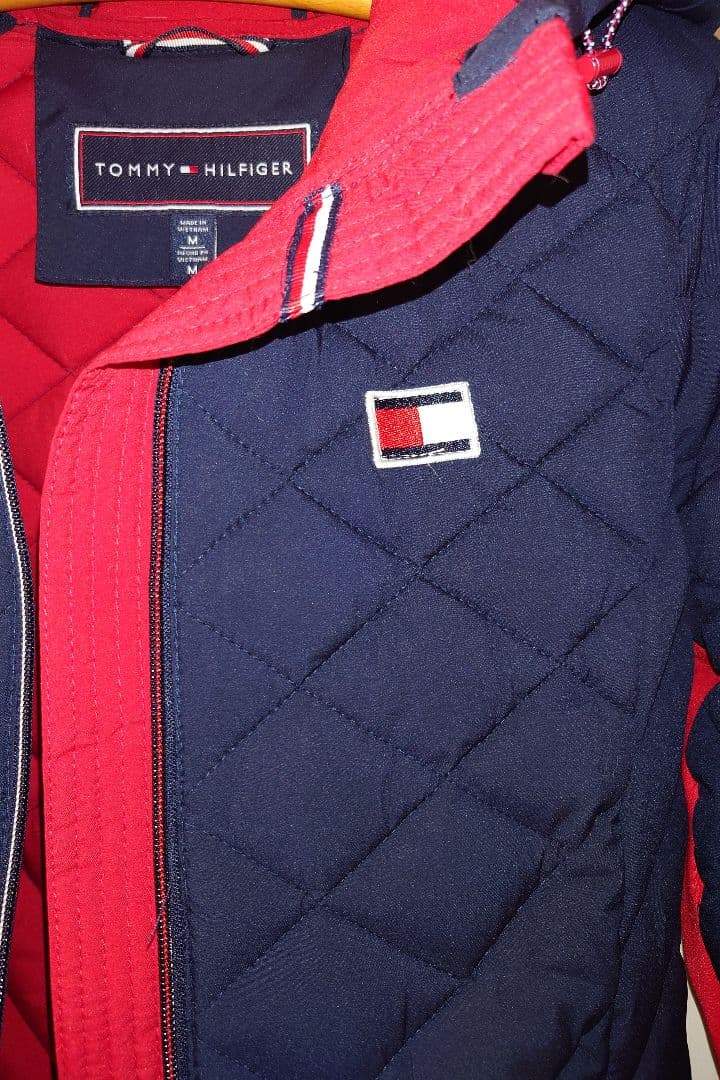   ネイビー/レッド ダウンジャケット M
