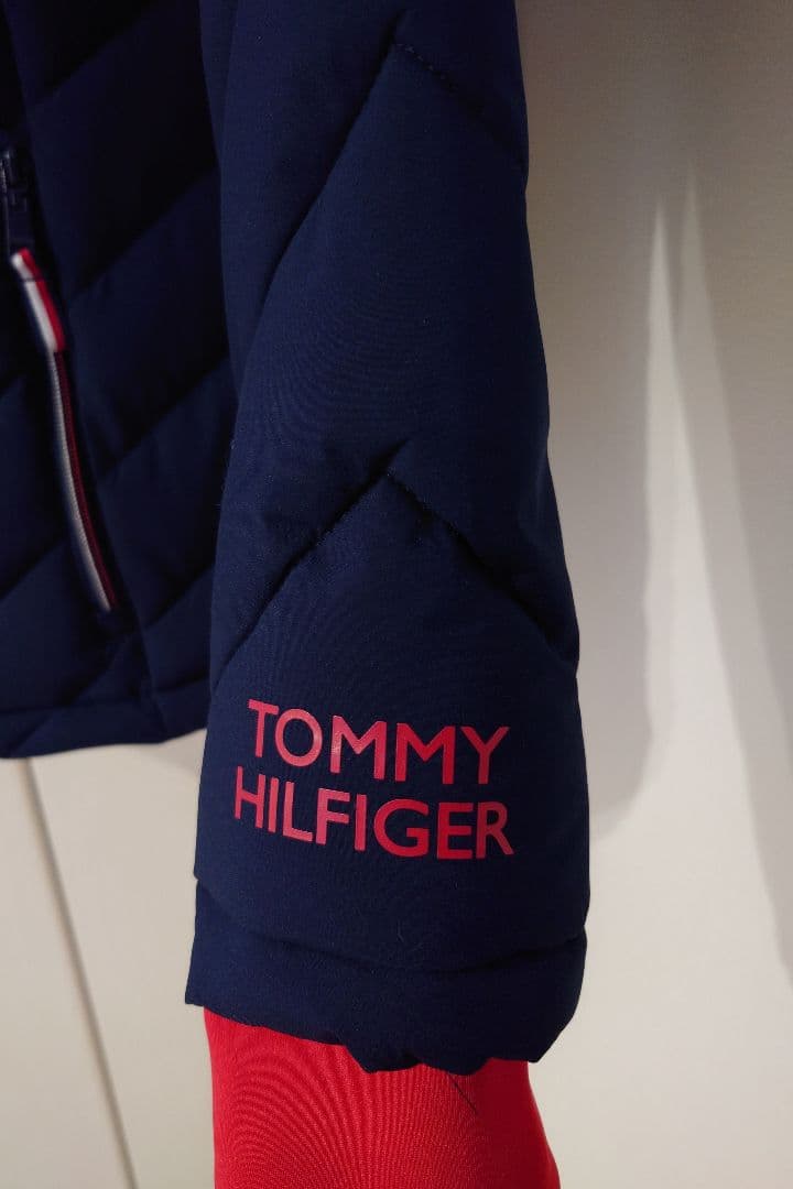   ネイビー/レッド ダウンジャケット M