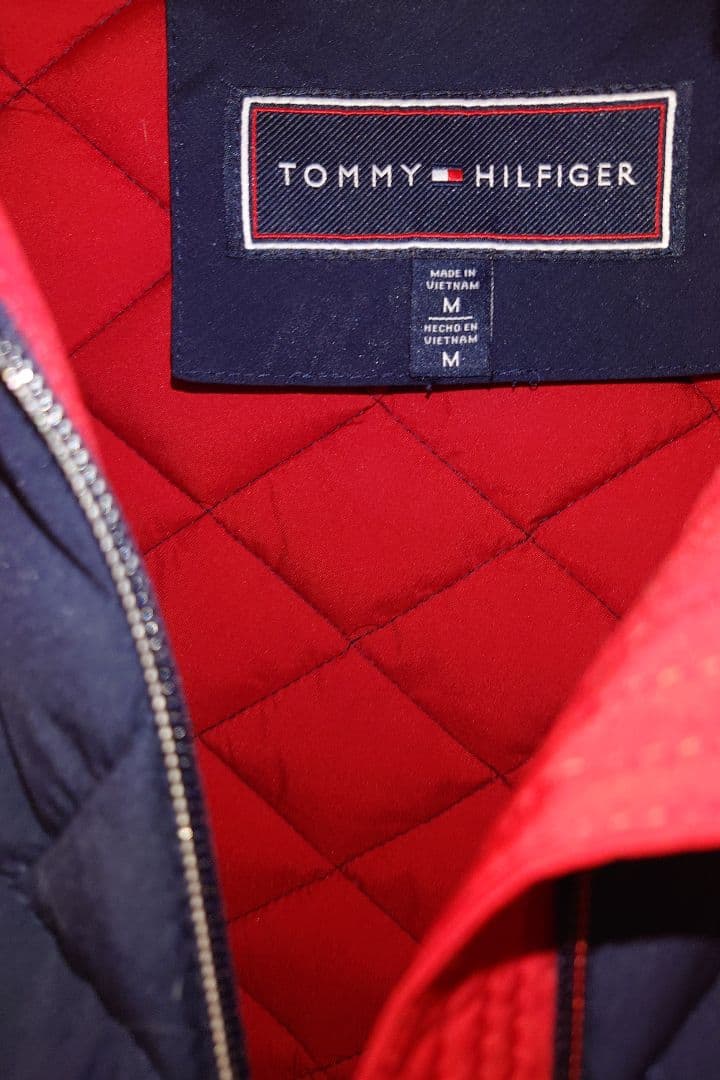   ネイビー/レッド ダウンジャケット M