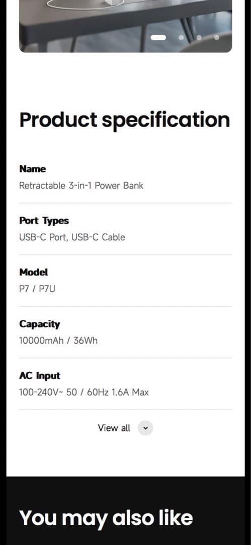 SHARGE モバイルバッテリー 格納式3-in-1