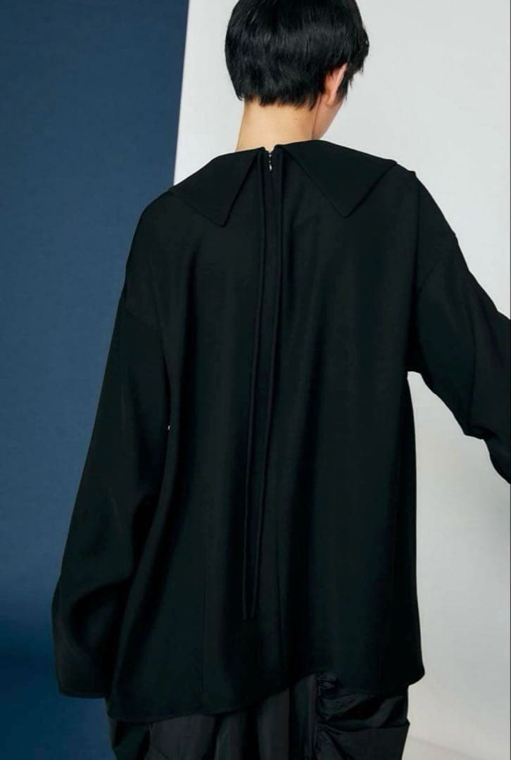 新品タグ付き✨ENFOLD エンフォルド アシンメトリーカラー ブラウス 黒 M