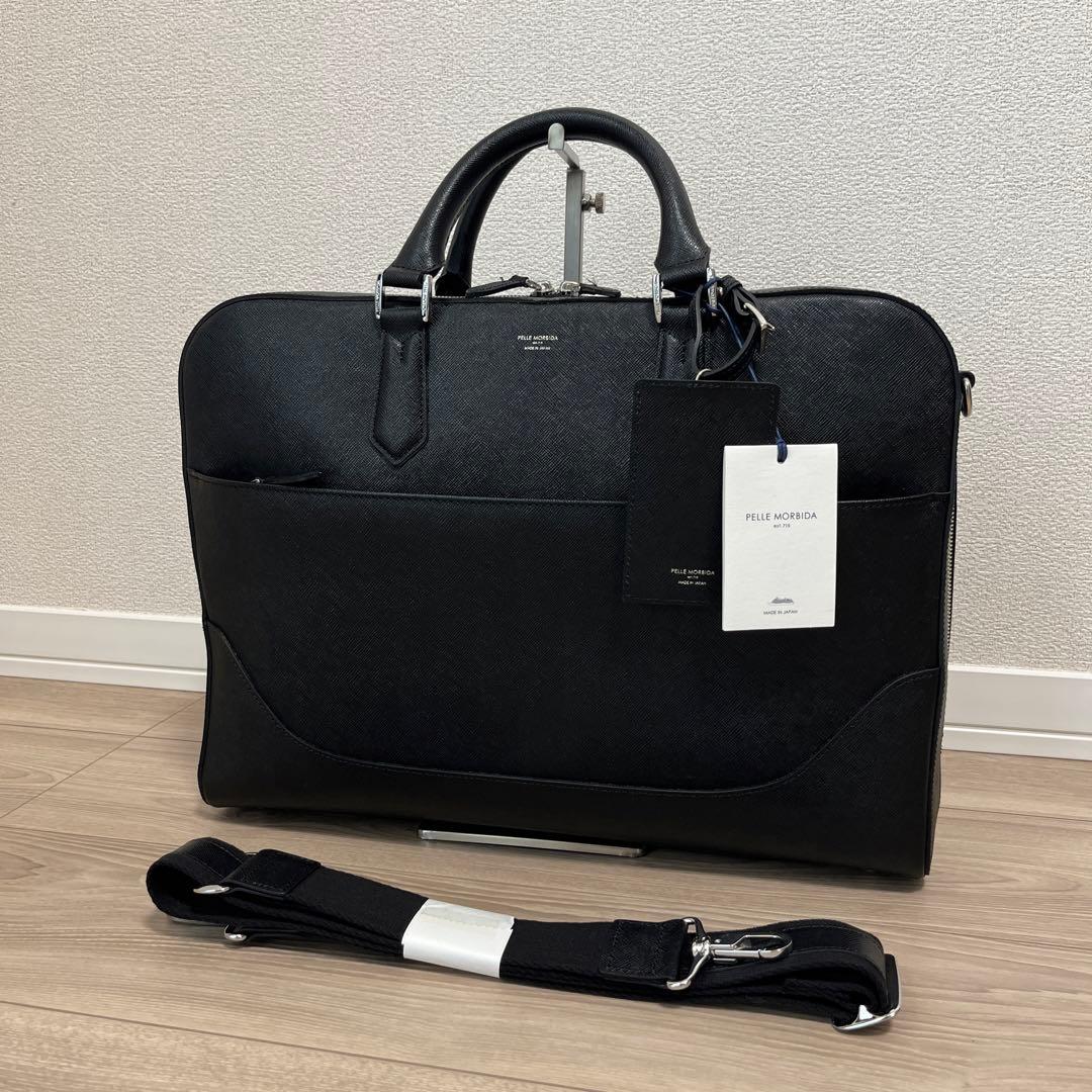 【新品タグ付】PELLE MORBIDA ビジネスバッグ ブラック 牛革