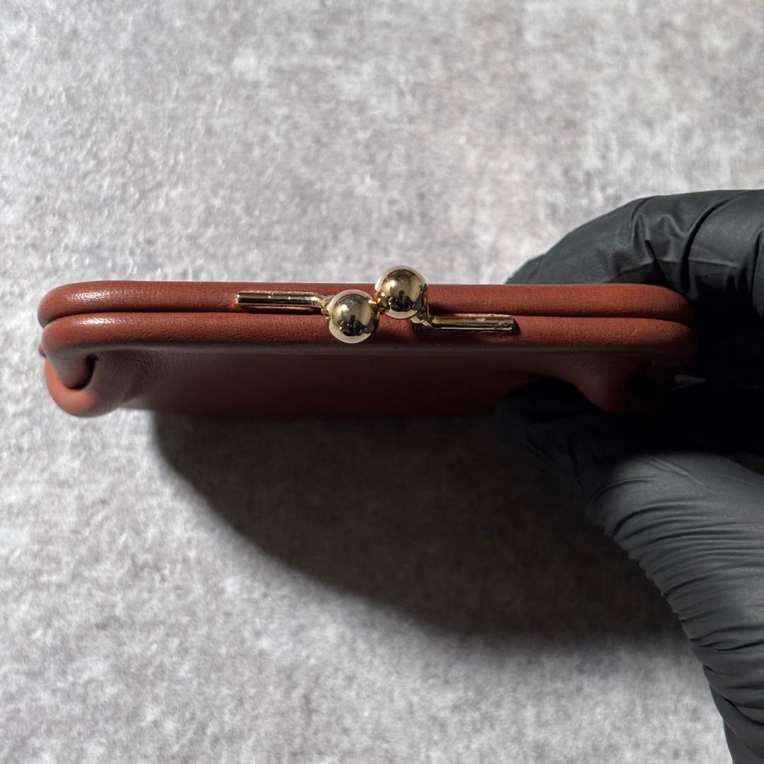 希少 美品 オールドコーチ がま口 ケース グラブタンレザー ブラウン