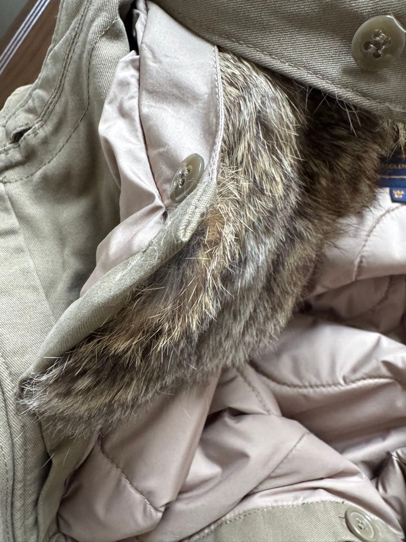 WOOLRICHモッズコート ラビット/コヨーテファー ライナー付