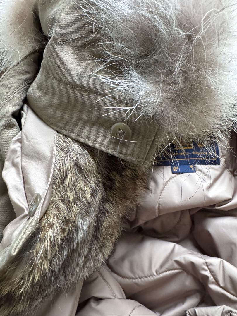 WOOLRICHモッズコート ラビット/コヨーテファー ライナー付