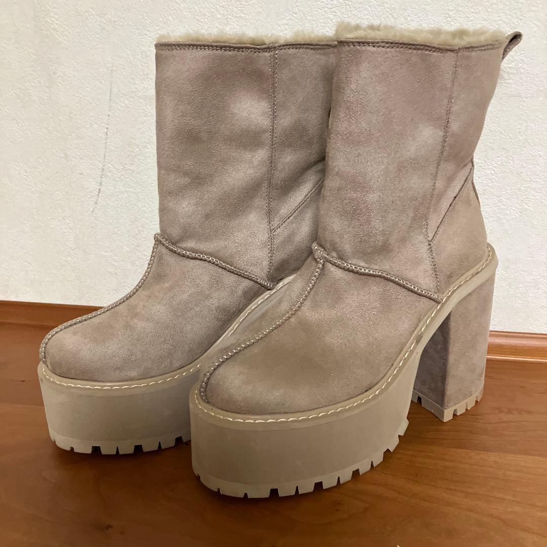 【美品】✨GYDA✨フェイクムートンplatformショートブーツ23.5