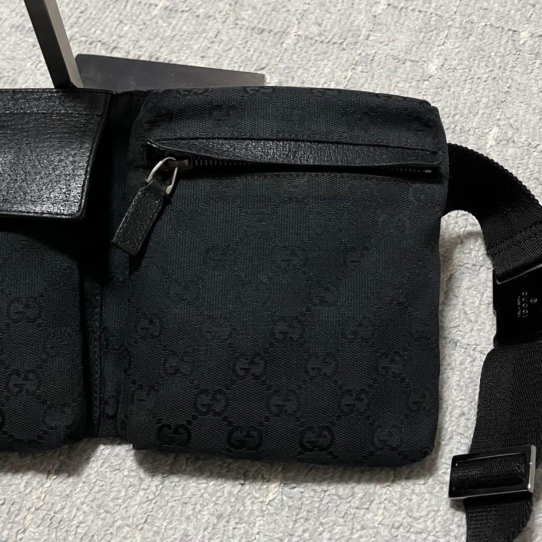 グッチ［ボディバッグ］GGキャンバス　クロスボディ　ショルダーバッグ　ブラック