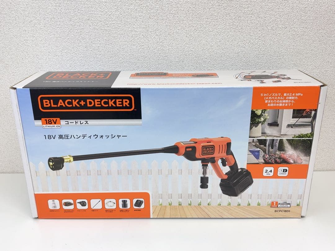 未開封 BLACK+DECKER 18V 高圧ハンディウォッシャーコードレス