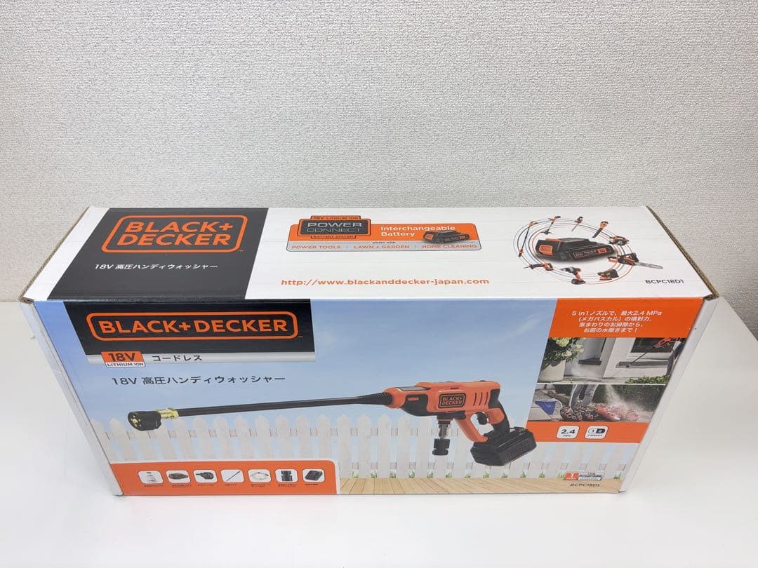 未開封 BLACK+DECKER 18V 高圧ハンディウォッシャーコードレス