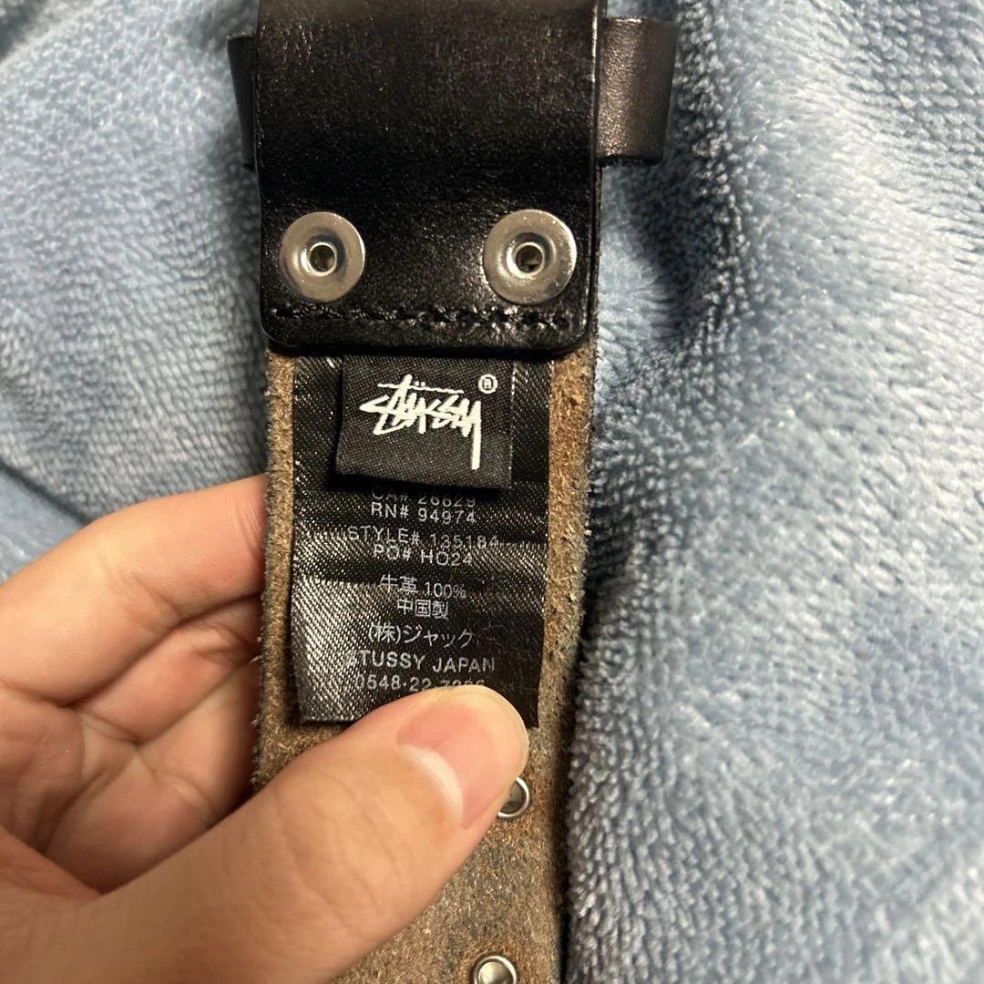 Stussy スタッズ付きレザーベルト
