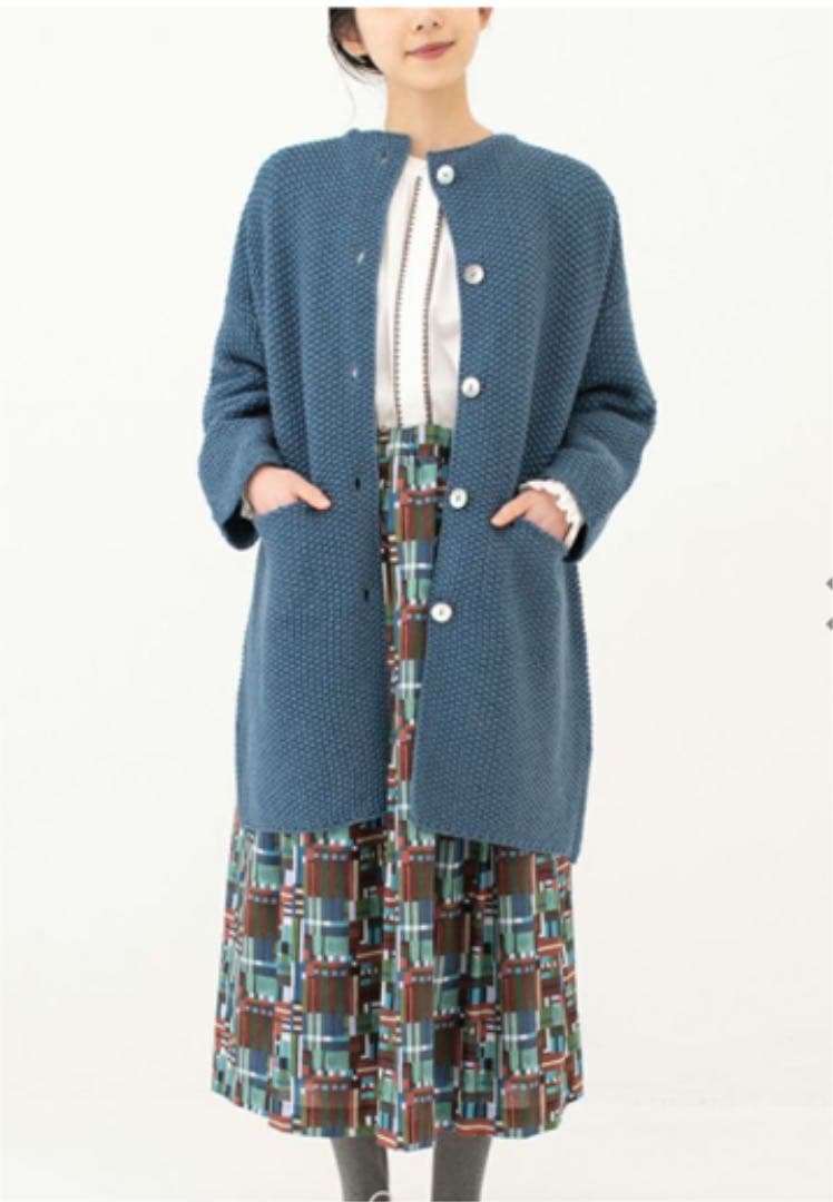 ソソット　鹿の子編み　ニットコート　美品　ナチュラン