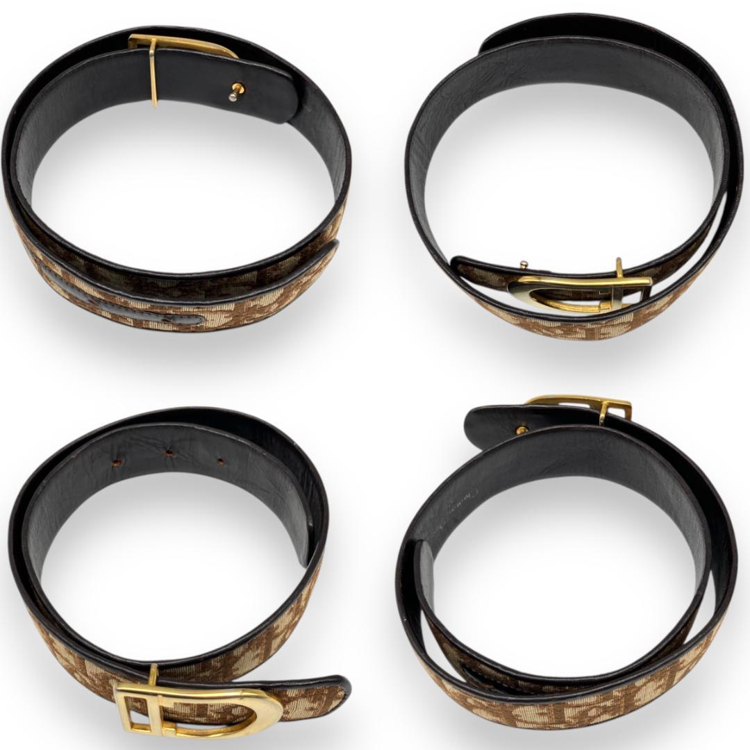 クリスチャンディオール トロッター ベルト ゴールド ブラウン Dior