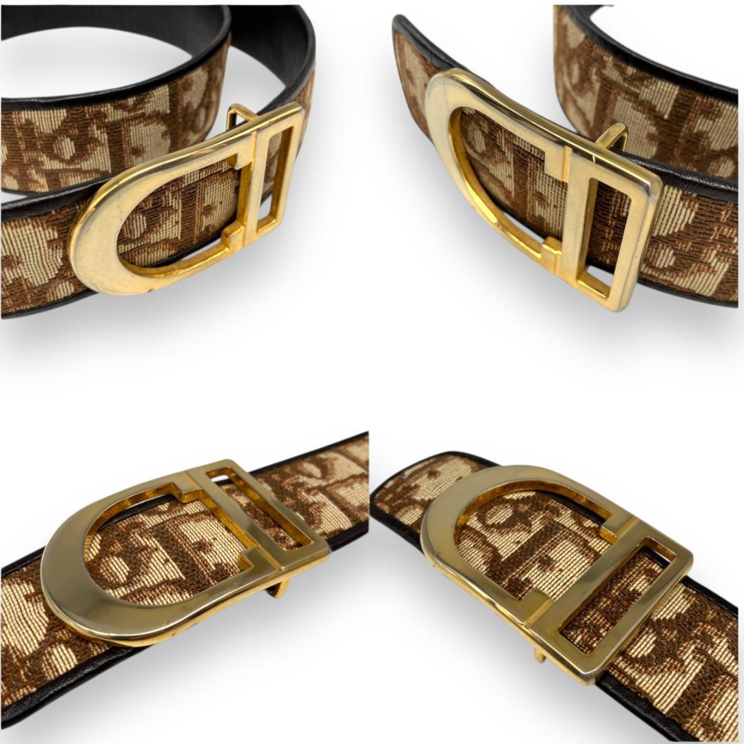 クリスチャンディオール トロッター ベルト ゴールド ブラウン Dior