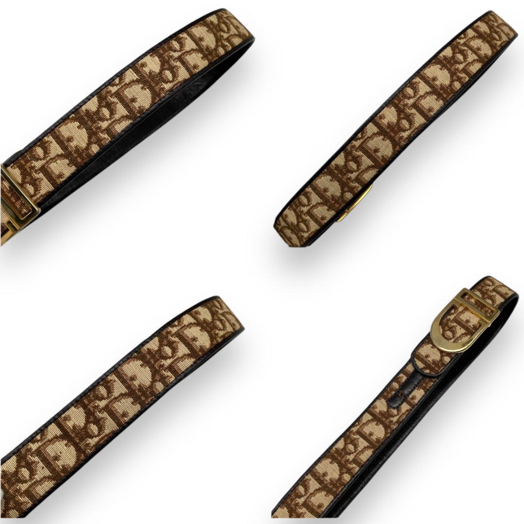 クリスチャンディオール トロッター ベルト ゴールド ブラウン Dior