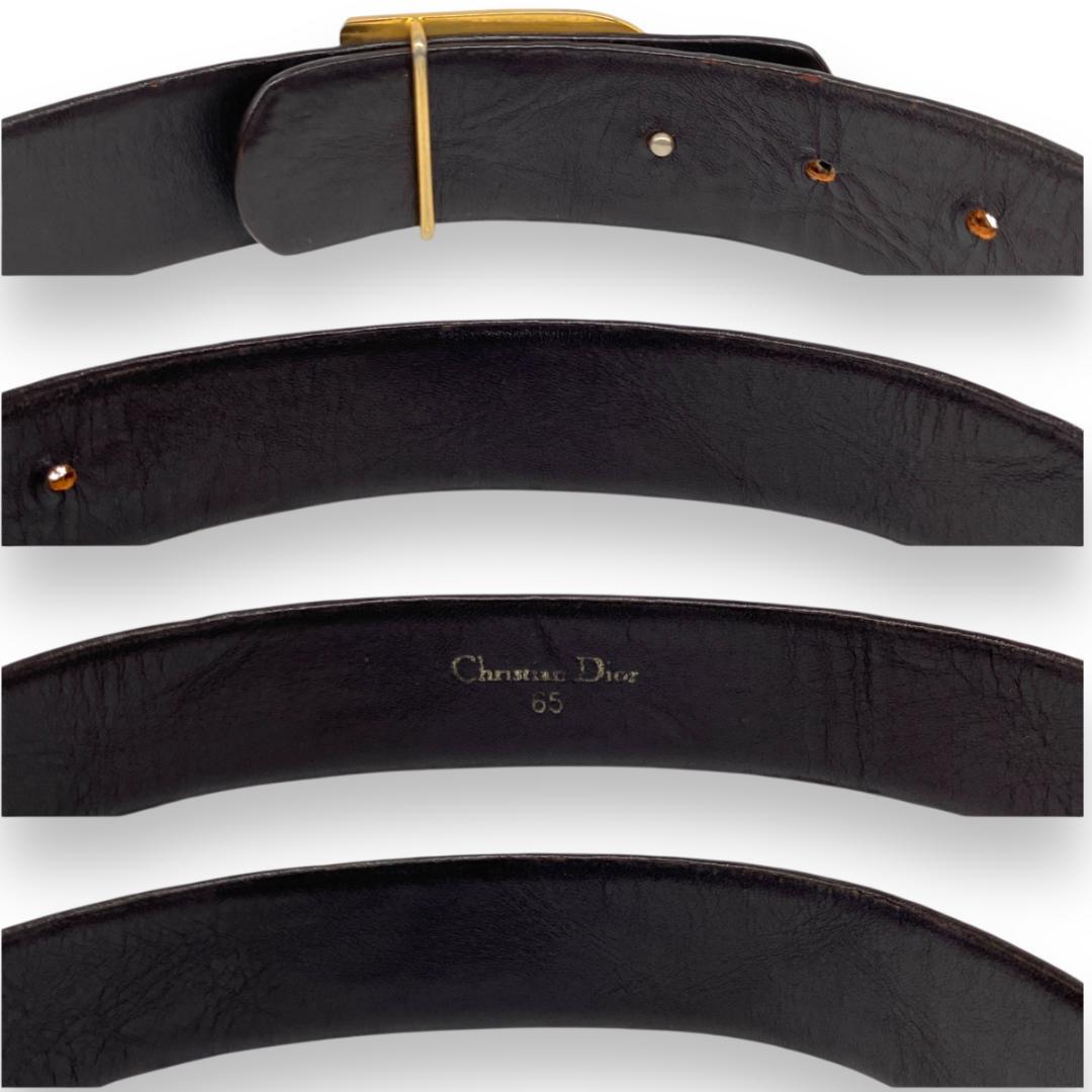 クリスチャンディオール トロッター ベルト ゴールド ブラウン Dior