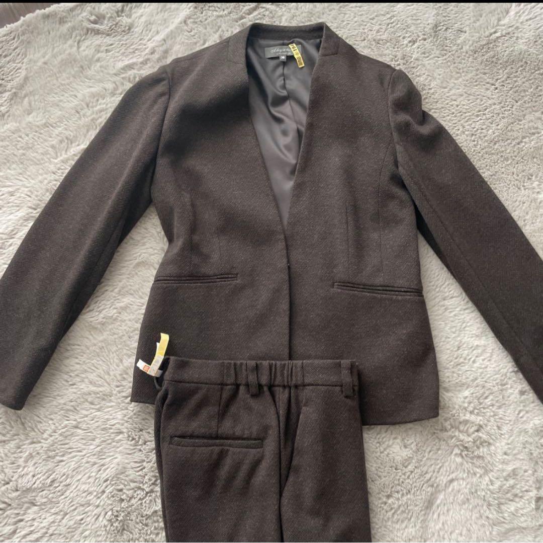 ダークブラウン　パンツスーツ 上下セット