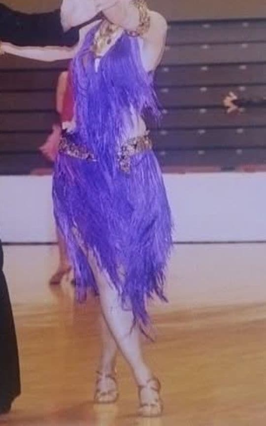 最終値下げ→紫色フリンジドレスとアクセサリーセット