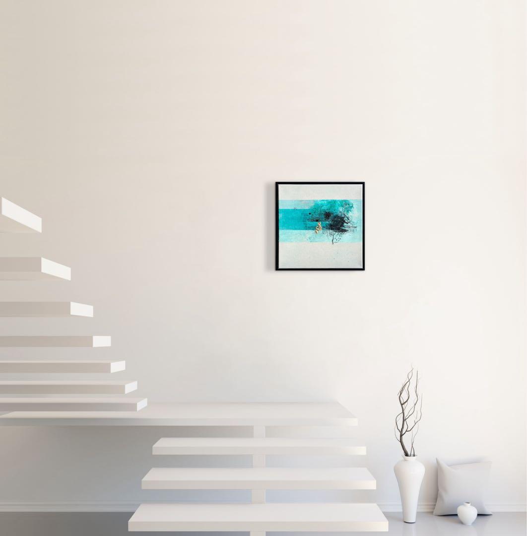 現代アート　35×35㎝　フレーム付き　インテリア　モダン　アートパネル　抽象画