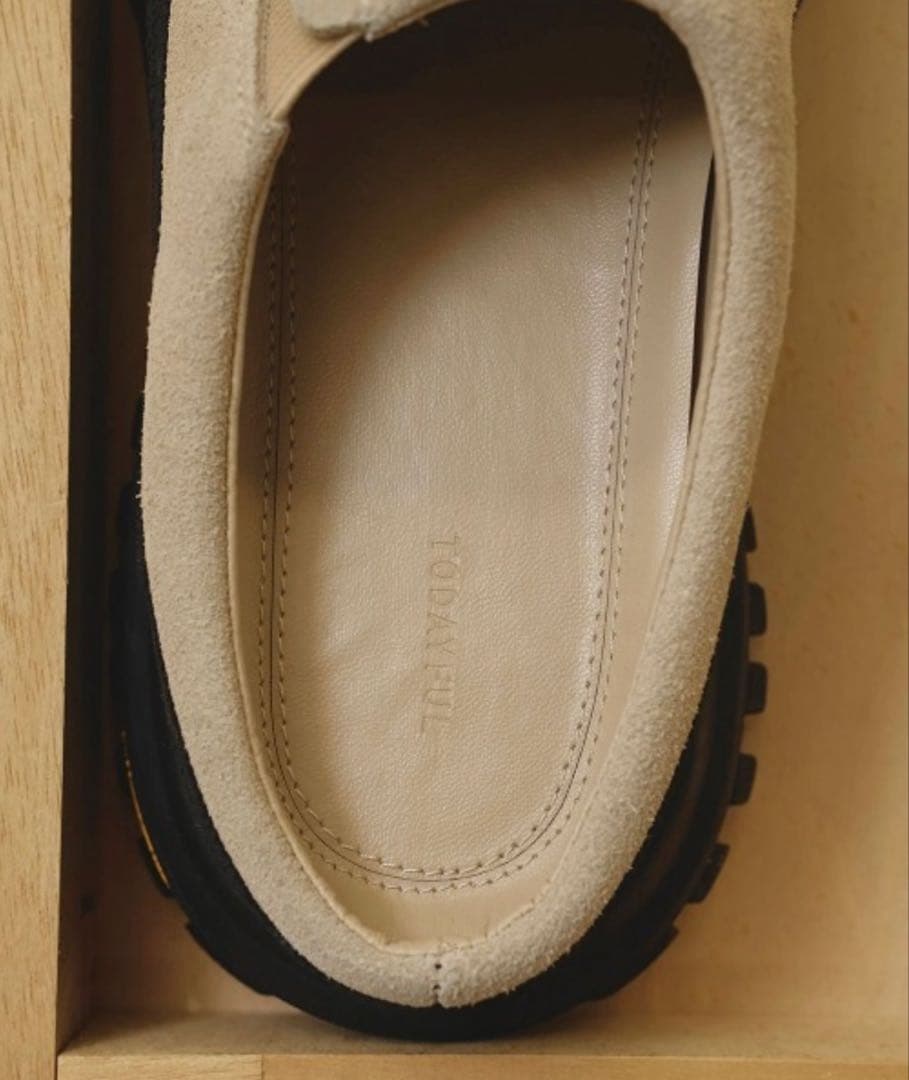 TODAYFUL Vibramレザーソールサボ　スリッポン　サンダル　ベージュ