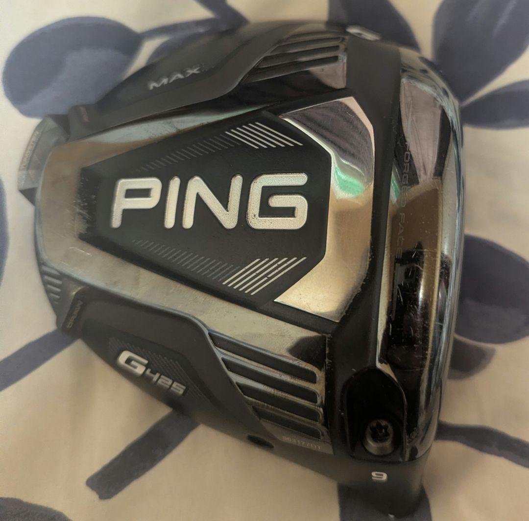 【訳あり】PING G425MAX ドライバー 9度 ヘッドカバー付き　凹みあり