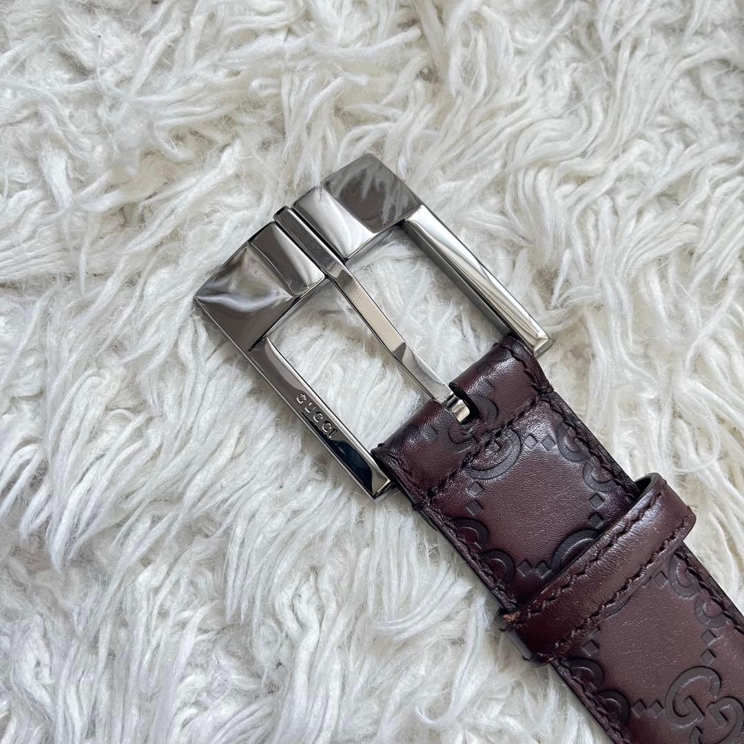 ノブさん専用　GUCCI 146413 シマ レザーベルト GG柄 型押し