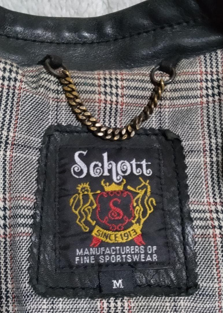 【牛革】schott classic パデッド シングルライダース（M）