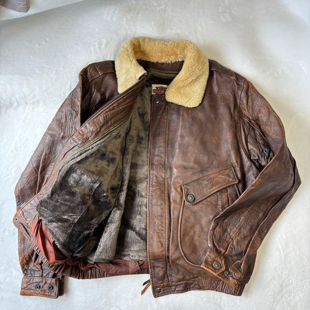 90s 本革 ハーレーダビッドソン G-1 A-2フライトジャケット 44 XL