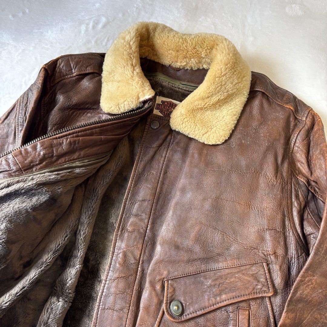 90s 本革 ハーレーダビッドソン G-1 A-2フライトジャケット 44 XL