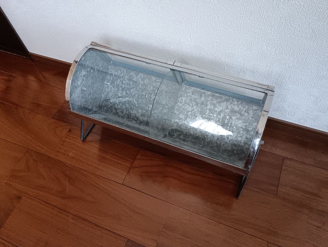 回転式！ブリキ ガラス 蓋付 ディスプレイ 昭和 レトロ [直接引取は割引き]