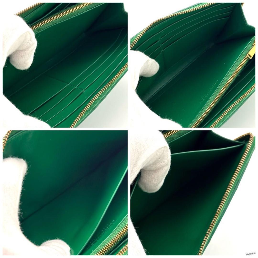 【最高級美品】ボッテガヴェネタ カセット イントレチャート ラウンドファスナー