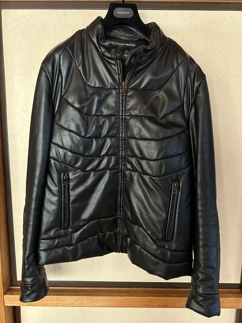 Dolce & Gabbana ブラックレザージャケット サイズ52