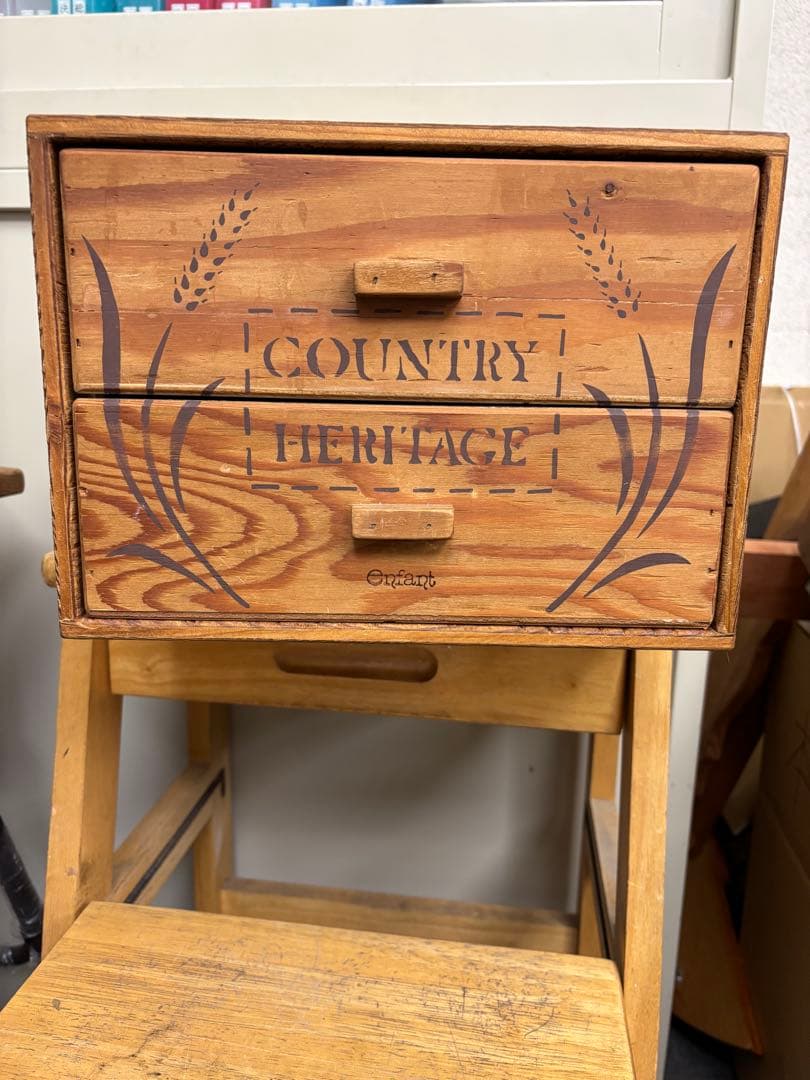 M　アンファン　麦柄の2段引き出し