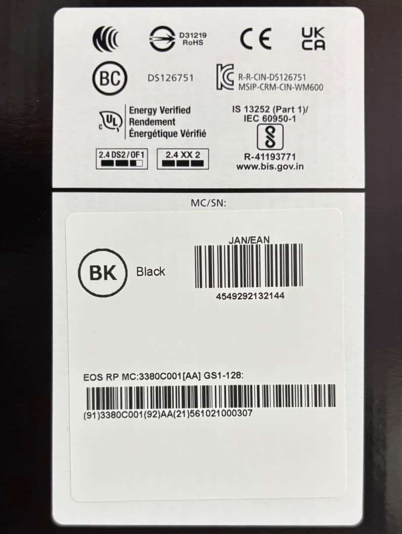 Canon EOS RP ボディ（シャッター約7000回）＋純正バッテリー