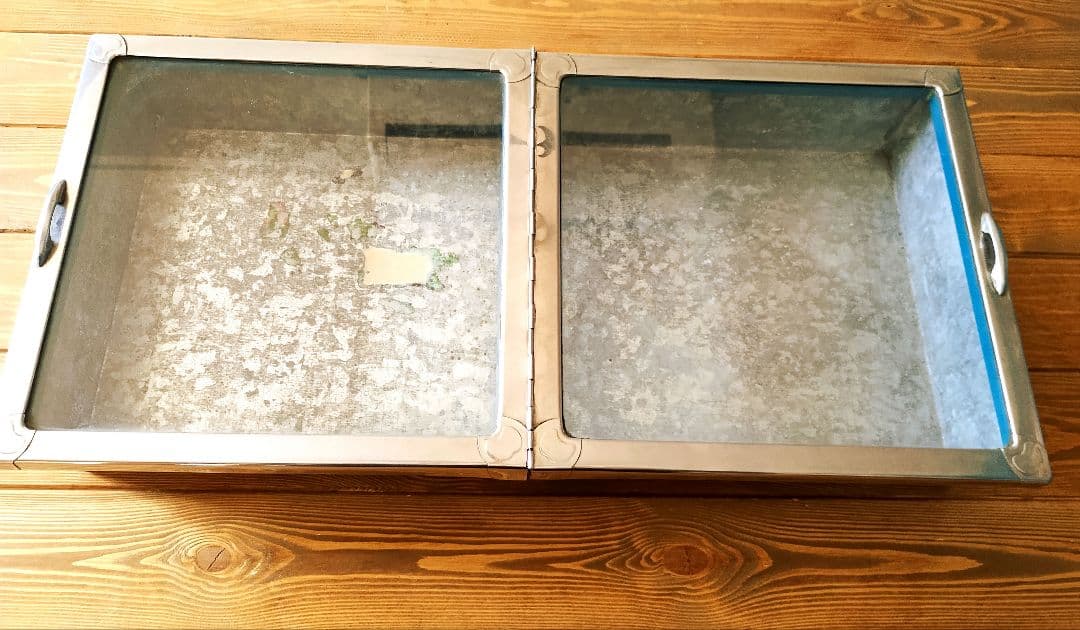 ★値下げしました★❤️ 2つセット昭和　レトロ　 ブリキ　ガラス　ケース