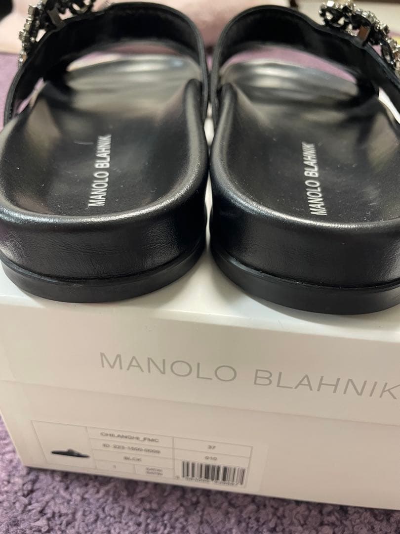 MANOLO BLAHNIK サテン マノロブラニク サンダル 37 24cm