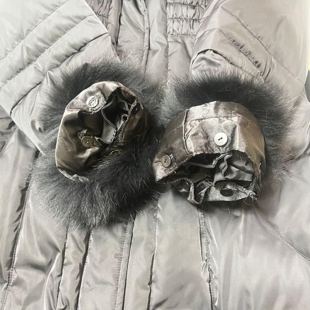 美品 MATERIAL ダウンコート ロング フォックスファー ベルト