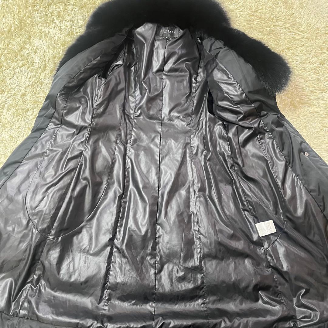 美品 MATERIAL ダウンコート ロング フォックスファー ベルト
