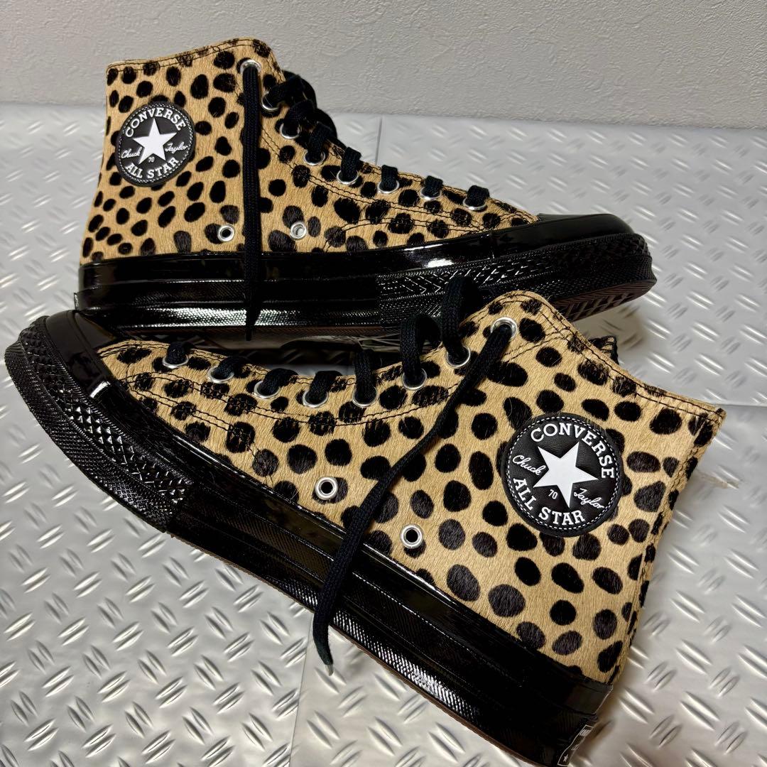 27cm ゴールド 豹 レザー ct70 チャックテイラー コンバース 古着