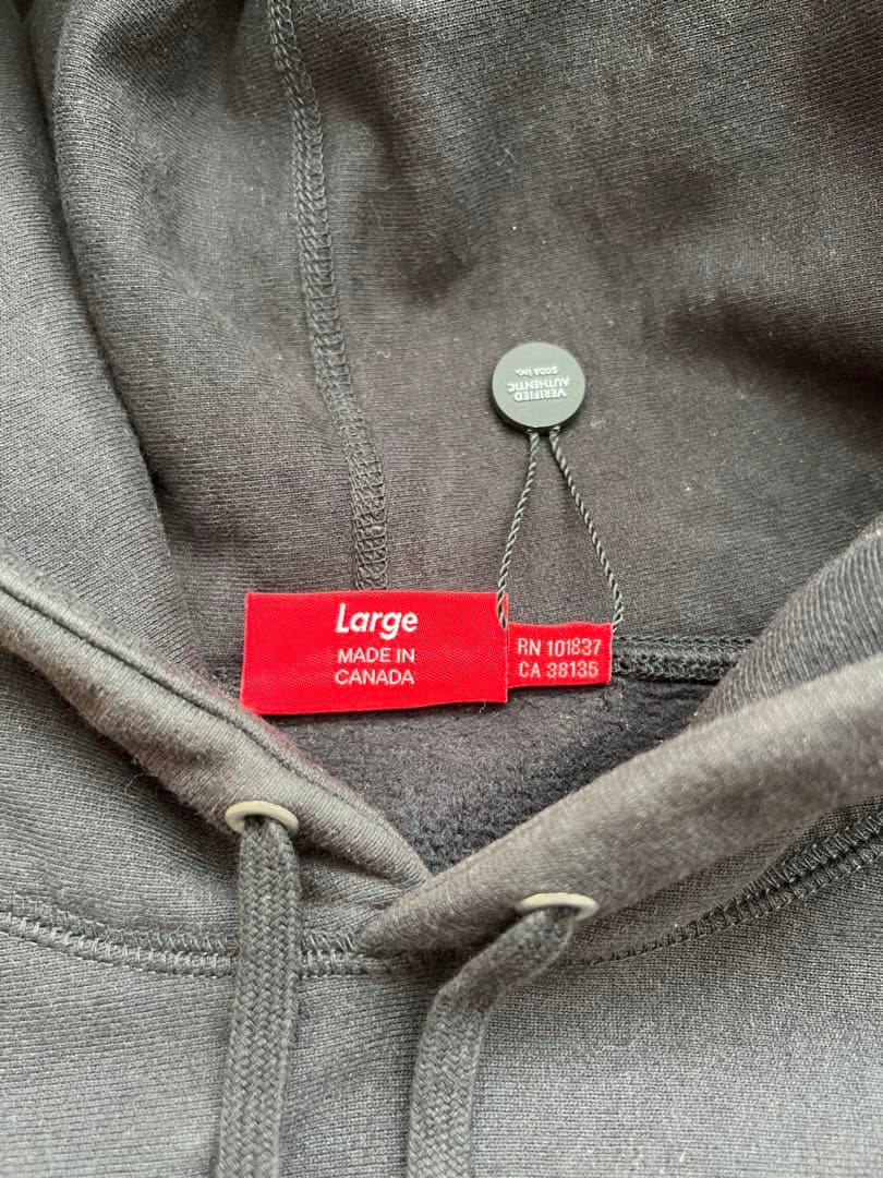 Supreme シュプリーム アラビック ロゴ フーディ プルオーバー　黒　L