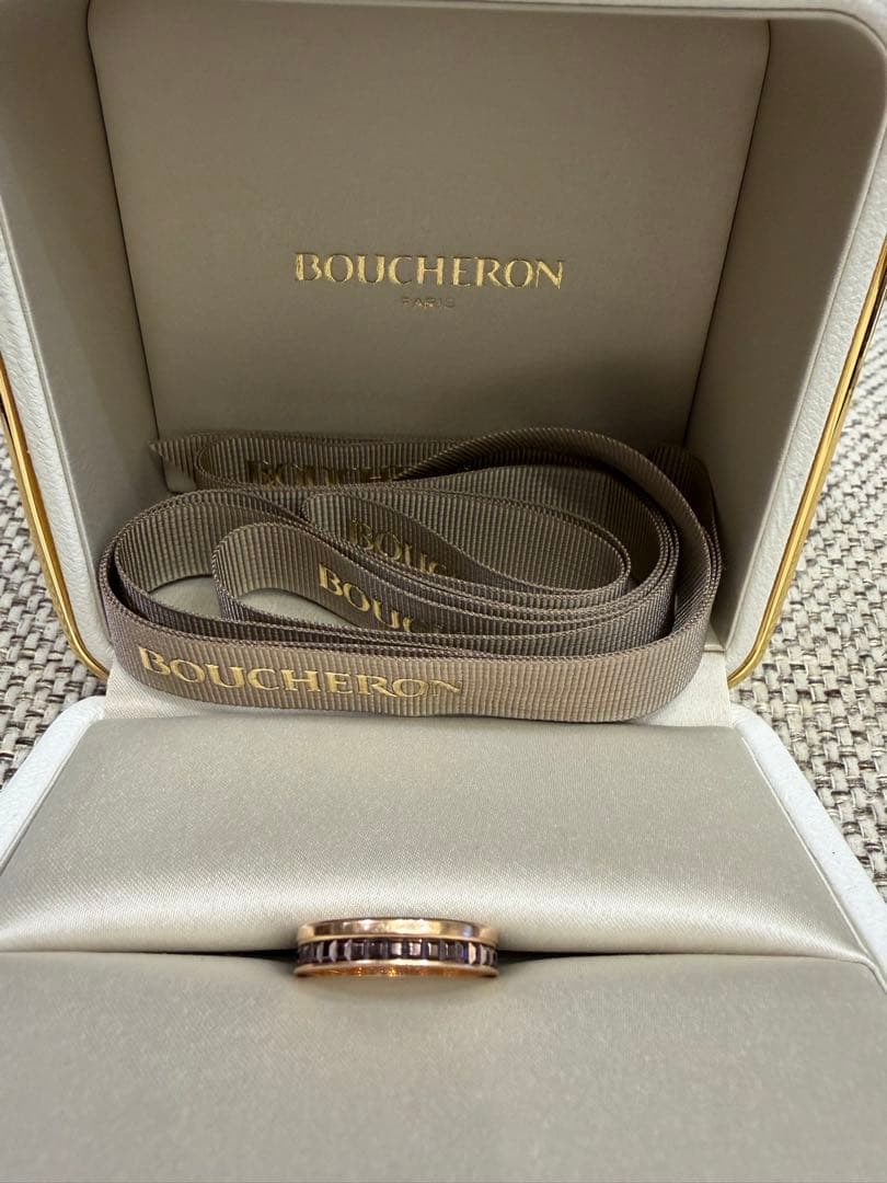 【美品】ブシュロン キャトルクラシック ハーフ リング PG #51 K18